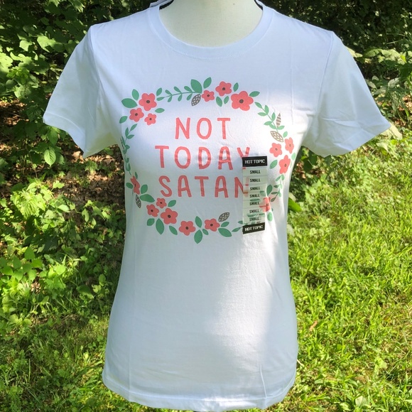 Hot Topic Tops Not Today Satan Floral Ring Tee Poshmark